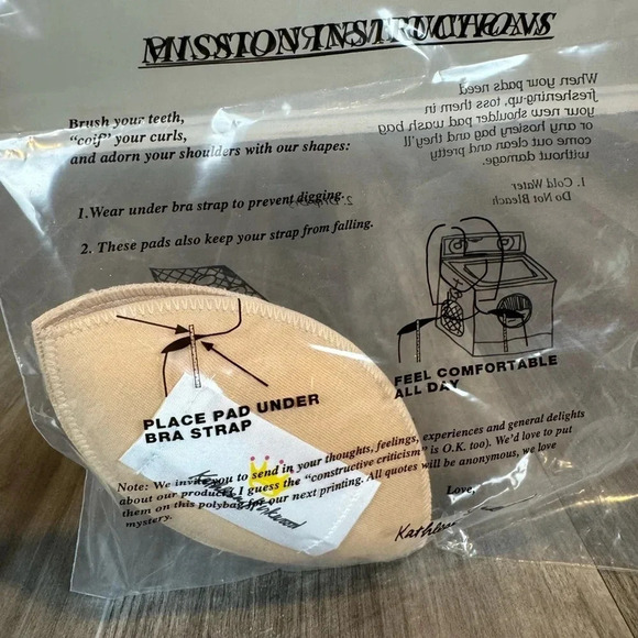 Kathleen Kirkwood VIntage Shoulder Pads * New In Package * Nude Mini - Picture 5 of 6